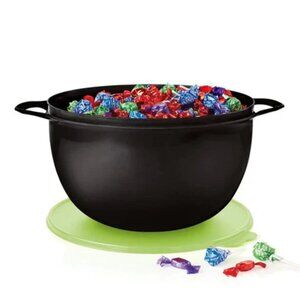 Tupperware 42 Cup Thatsa Mega Bowl in Black with Green Seal New
